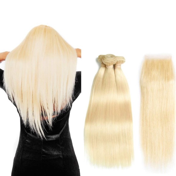 #613 Virgin Hair Bundles & Closure - Picture 1 of 1